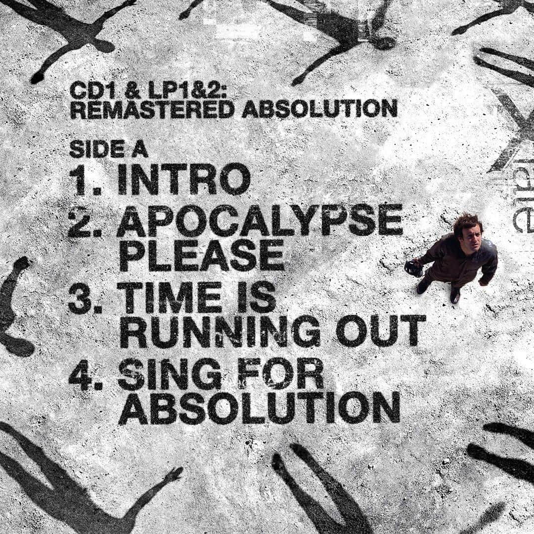 MUSEのインスタグラム：「Muse Absolution XX Anniversary The complete tracklist. Featuring live versions, demos and keyboard/vocal-only versions of classic tracks.  Link in bio to pre-order your copy, out November 17th.」
