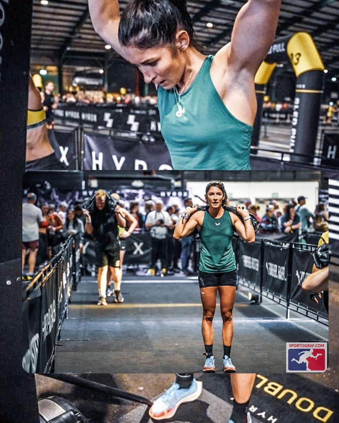 イブ・ミュアヘッドのインスタグラム：「Hyrox Dublin 🇮🇪 🙌  🥉3rd place age category/6th place overall.  I’m excited to build and improve! 💪🏼 I learned a lot and enjoyed every minute (except for that damn sled pull!) Always proud to be wearing @castore_sportswear 💚 Thanks for a great time Ireland @hyroxirl 😊   @hyroxuk @hyroxdaily @hyroxworld  #hyrox #hyroxworld #fitness #crossfit #hyroxtraining」