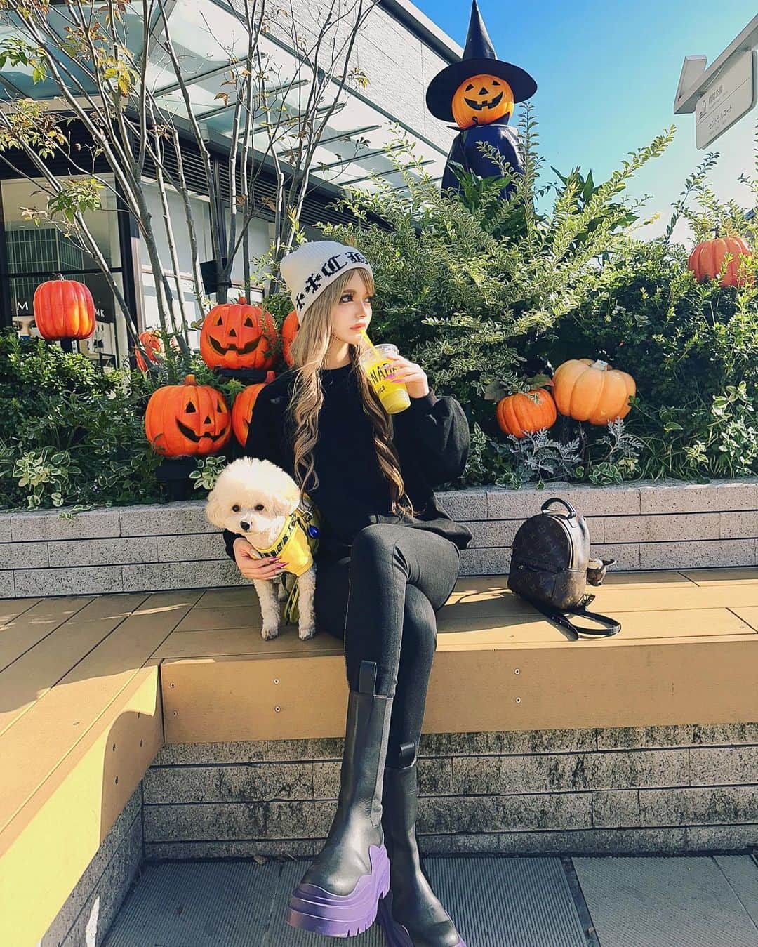 アンジェリカのインスタグラム：「らる連れてお出かけしてきた🎃🩷」