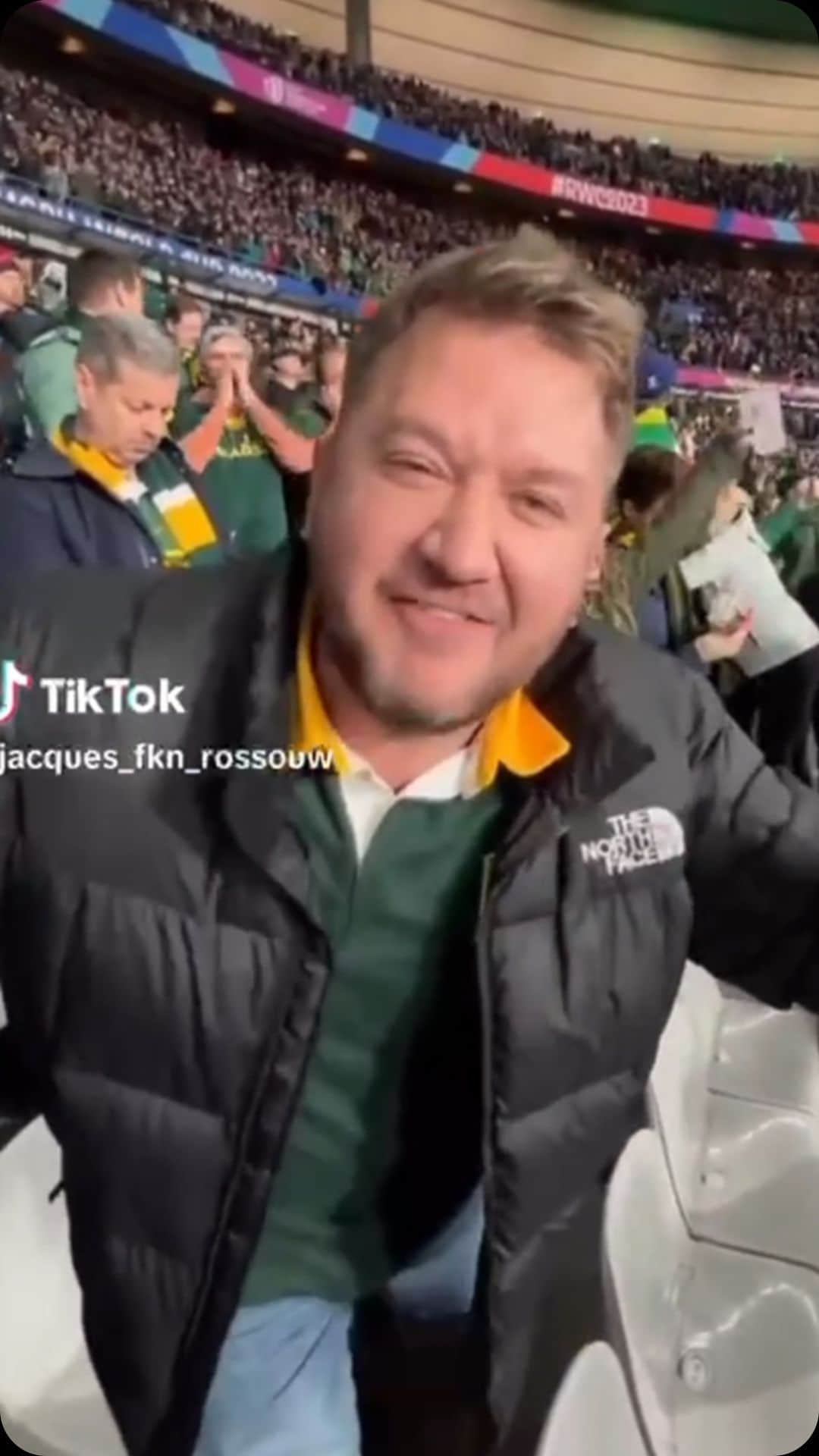 ラグビー南アフリカ代表のインスタグラム：「One Nation, One Heartbeat 🇿🇦  A RWC win that resonates with South Africa’s pride and our enduring resilience 💚💛  #Springboks  #StrongerTogerher」