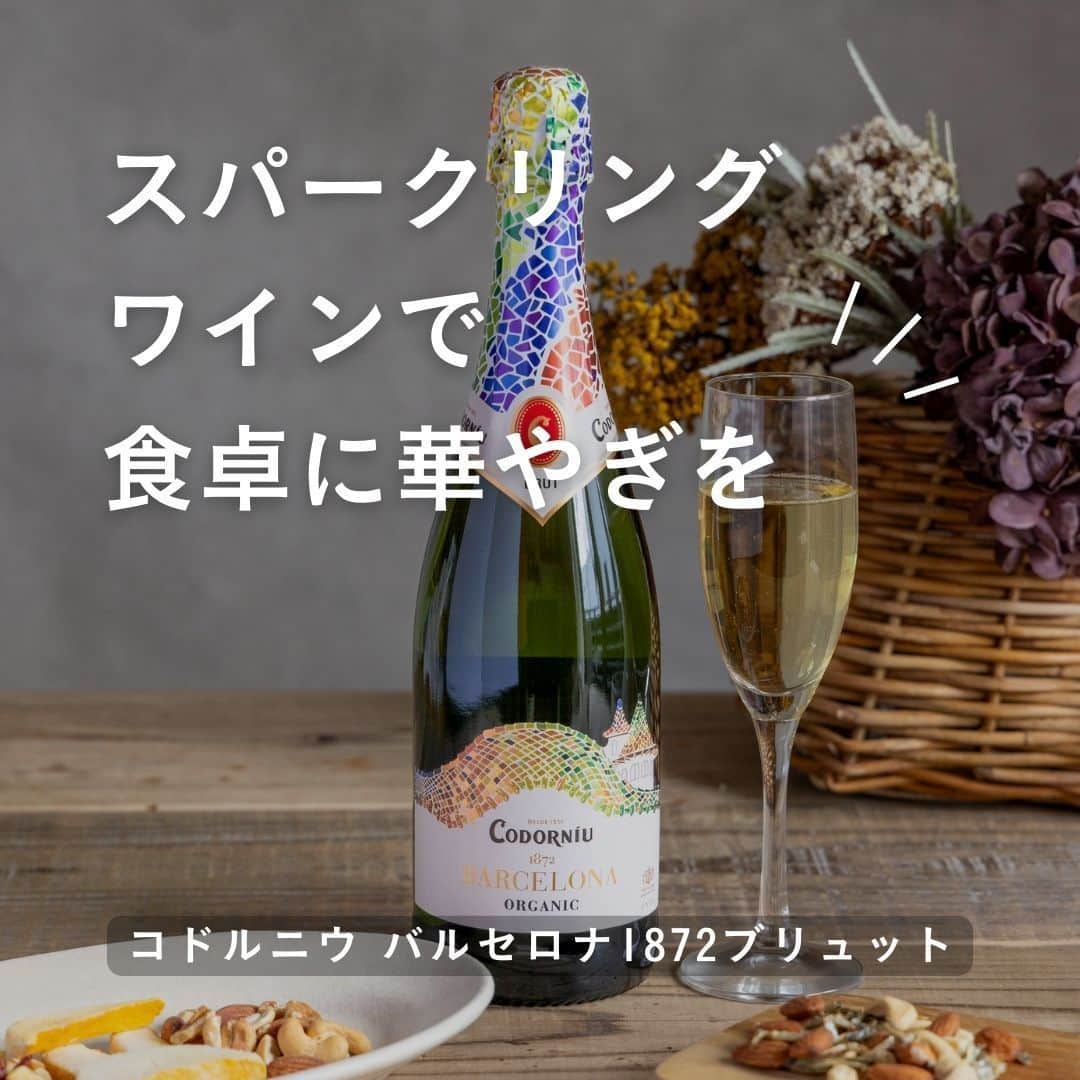 カインズのインスタグラム：「@cainz_official 👈ほかの投稿👀  食卓にお迎えしやすいコスパも魅力！ おいしいスパークリングワインをご紹介します🍾✨  スペインの名門ワイナリー “CODORNIU-コドルニウ -”が手がけた 日本専用のカバ “コドルニウ バルセロナ1872ブリュット”  青りんごやレモンバーベナなどのフローラルなアロマ、 バランスがよくクリーミーでフレッシュな口あたり、 オーガニックならではのやさしい果実味が楽しめます♪  普段の夕食のおともにはもちろん、 これからのパーティーシーズンにもおすすめです🥂  ■コドルニウ バルセロナ1872ブリュット 750ml 価格 798円（税込） https://www.cainz.com/g/4904339202974.html  ご一緒にこちらもどうぞ✨  ■サクッとマンゴースティック 価格 498円（税込） https://www.cainz.com/g/4562200991831.html  ■素焼きミックスナッツ 価格 598円（税込） https://www.cainz.com/g/4562200991855.html  ■トレイルミックスナッツカルシウム 価格 598円（税込） https://www.cainz.com/g/4562200991879.html  ■トレイルミックス食物繊維 価格 598円（税込） https://www.cainz.com/g/4562200991862.html  ※時期や店舗によって価格が変わる場合がございます、詳しくは店舗やオンラインショップにてご確認ください。 ※一部店舗やオンラインショップではお取り扱いがない場合がございます。 ※商品のデザインや仕様などは予告なく変更になる場合がございます。  #スパークリングワイン #ワインのある暮らし #コスパワイン #カインズ #暮らしを楽しむ」