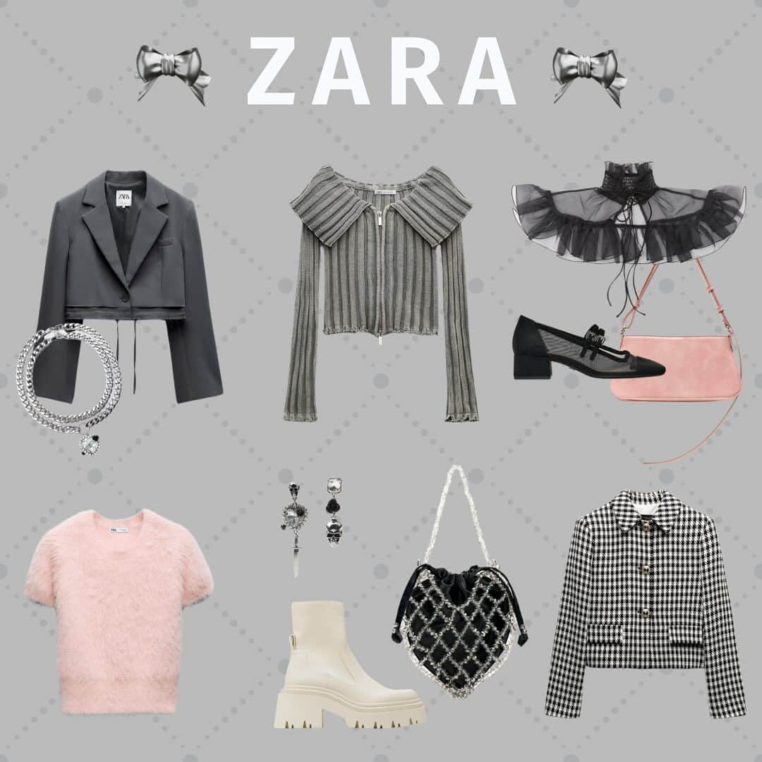 tomomi ❤︎ よしはしともみ ❤︎のインスタグラム：「. . . . 　　　　　　　　🩶🎀📓　ZARA  新作　📓🎀🩶 . . . 新作がとびっきりかわいい〜〜〜 ラインストーン系のものがめちゃくちゃ多かった🗝️ 寒くなってきたから皆さんのお買い物の参考になりますように🫶🏻❕ . . . . #zara #zaraコーデ #zaraoutfit #ザラ #ザラ購入品 #ザラジョ #ザラコーデ #プチプラコーデ #プチプラ高見えコーデ #プチプラファッション #プチプラ #秋服コーデ #秋服 #ラインストーン」