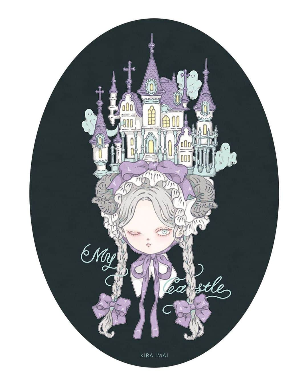 今井キラのインスタグラム：「𝑀𝑦 𝐶𝑎𝑠𝑡𝑙𝑒 ⁡ ⁡ 🏰 ⁡ My CastleのアイテムはWebStoreと @harajukuhearts 京都で開催中のこちらのイベントで販売中です👑 @cozycaproducts 「HALLOWEEN MAGIC -ハロウィンの魔法展-」  at cozyca products shop HIRAETH    ★10 / 21 (土)～11 / 5 (日)  ★12:30-19:00  ＊月曜休  ⁡ 🏰 ⁡ ⁡ #ロリータ #イラストレーター #illustration #ロリータファッション #ハロウィンイラスト #halloweenillustration #halloweenart #🏰 #お城 #castle #👻 #おばけ #sweetlolita #halloween #ハロウィン」