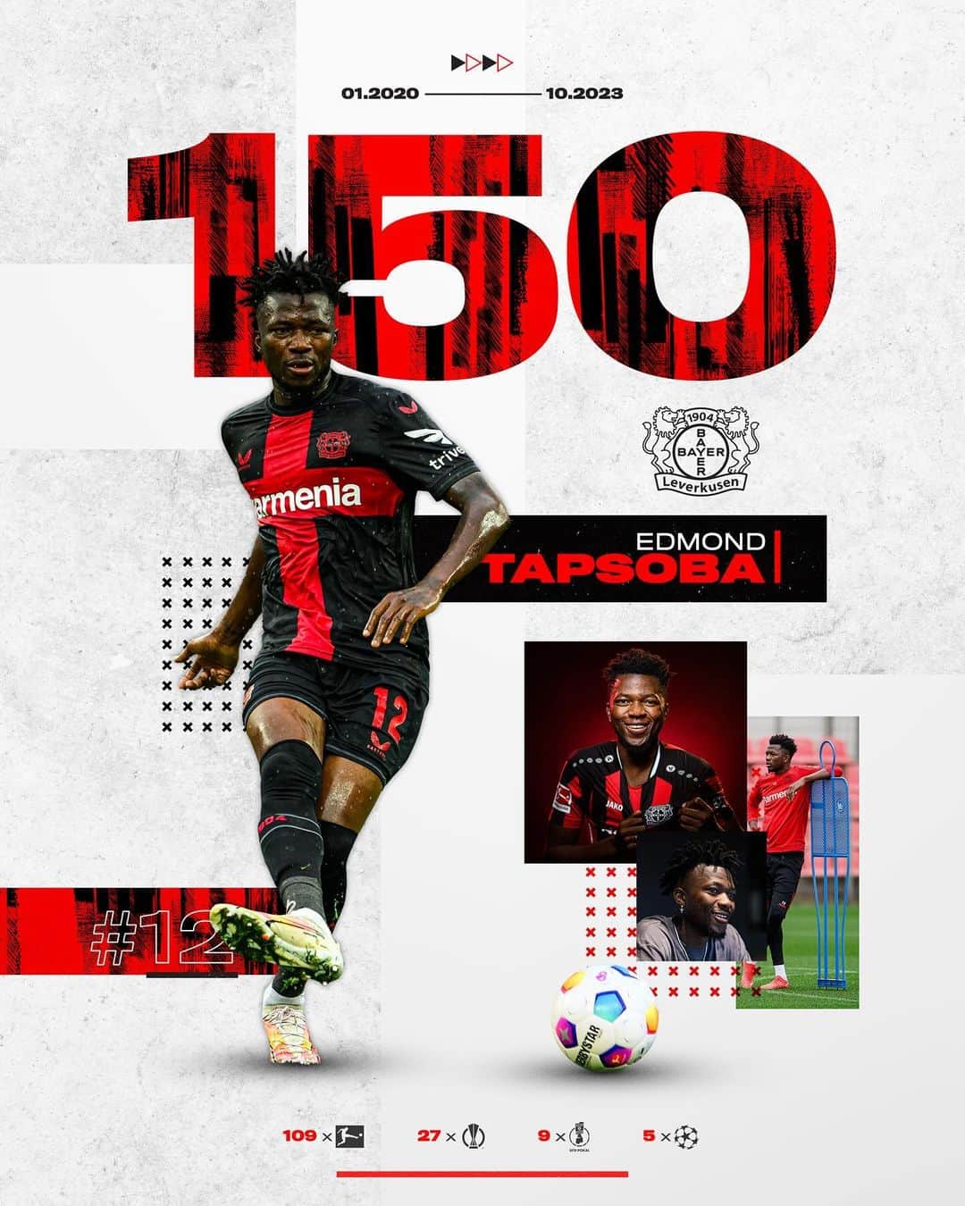 バイエル・レバークーゼンさんのインスタグラム写真 - (バイエル・レバークーゼンInstagram)「150 competitive games in black and red. Congrats, Eddy! 👏  🔙 #B04SCF #Bayer04 #Werkself」10月30日 20時21分 - bayer04fussball