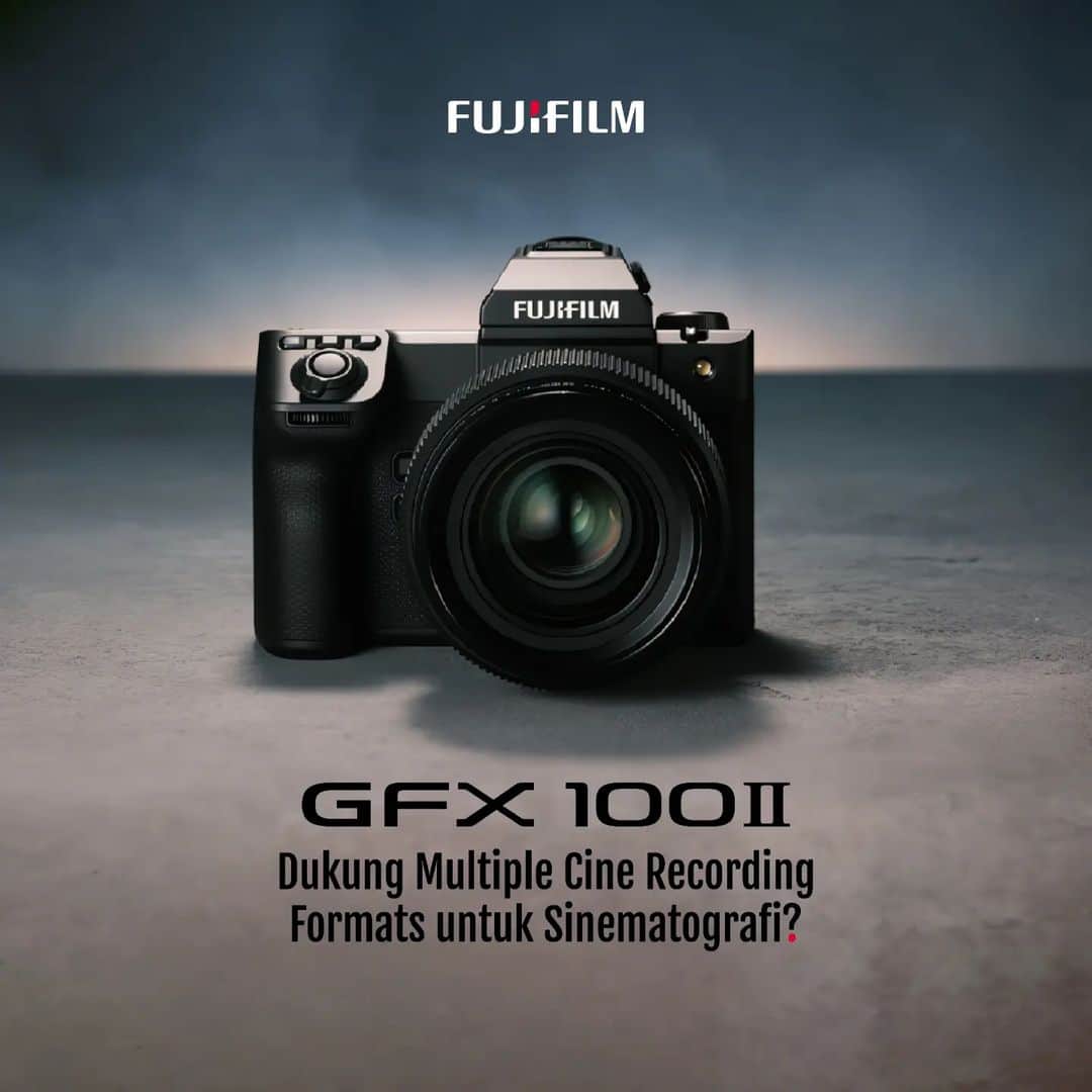 FUJIFILM INDONESIAのインスタグラム：「Bagi para sinematografer, gimana nih pendapatnya tentang multiple cine recording formats yang ada pada GFX 100 II? Coba komen dibawah!  #FujifilmIndonesia #Fujifilm_id #GFX100II」