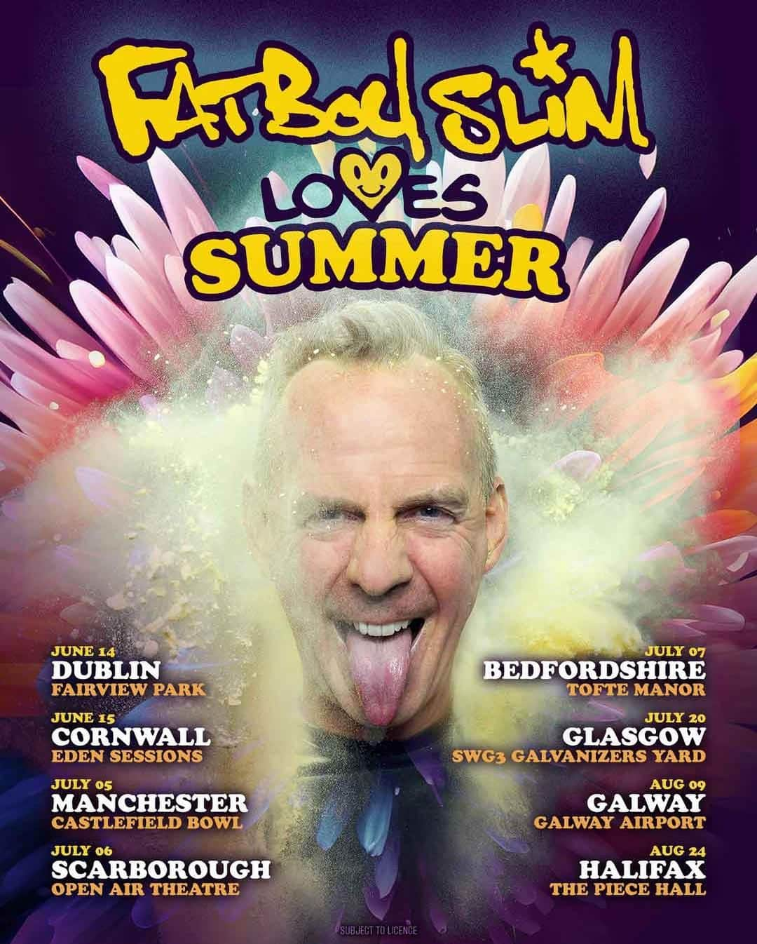 FatboySlimさんのインスタグラム写真 - (FatboySlimInstagram)「Get ready for a summer of LOVE in 2024.  Tickets go on sale this Friday 3rd Nov LINK IN BIO Fatboy Slim Loves…  June 14th - Fairview Park, Dublin  June 15th - Eden Sessions, Cornwall July 5th - Castlefield Bowl, Manchester July 6th - Open Air Theatre, Scarborough July 7th - Tofte Manor, Bedfordshire July 20th - SWG3 Galvanizers Yard, Glasgow Aug 9th - Galway Airport, Galway Aug 24th -The Piece Hall, Halifax  #FatboySlimLoves」10月31日 2時18分 - officialfatboyslim