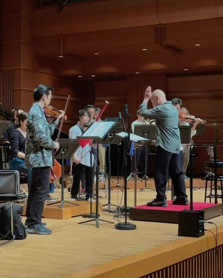 久石譲のインスタグラム：「10th Music Future, MKWAJU rehearsal!  #joehisaishiconcert  #musicfuture」