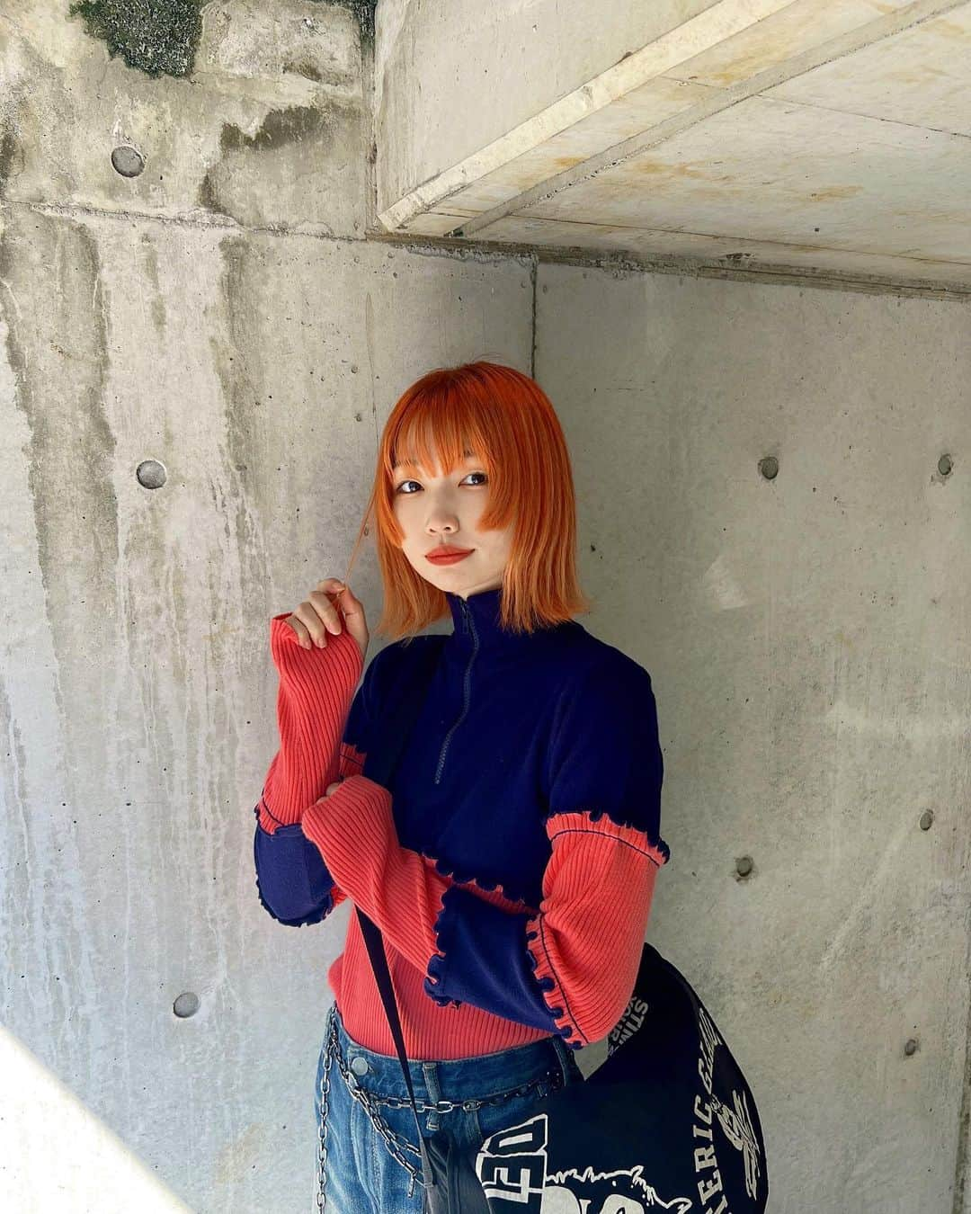 青空フミさんのインスタグラム写真 - (青空フミInstagram)「NEW hair🍊👸 オレンジ好評です！  👚 @miette.jp  最近のお気に入り！ 色合いが最高すぎる！！！   #ファッション #オシャレ #セットアップ #セットアップコーデ #likesforlike #loveislove #japanesegirl #japan #アウター #古着　#古着コーデ  #miette_jp #miette #ミエット #リメイク #リメイク古着　#hair」10月30日 21時52分 - _kerokerokerochan_