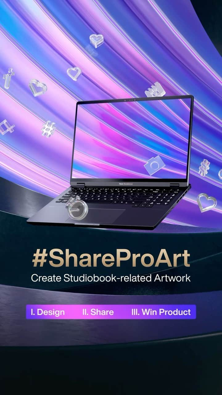 ASUSのインスタグラム：「✨Calling all creators to craft #ProArt Studiobook-related artwork for a chance to be featured and win a ProArt laptop and other prizes!🎁 To enter:  1️⃣ Follow ProArt on Instagram (@ProArt) and join the ProArt Discord Server (https://asus.click/proart_discord).  2️⃣ Create artwork based on the ProArt brand spirit and colors, using provided ProArt Studiobook product photos or 3D model assets (or your own ProArt Studiobook). There are no restrictions on the type of artwork.  3️⃣ Share your artwork on Instagram using #ShareProArt and tag @ProArt.  🚨 Remember to keep your post public and include your current location in the post.    This first-month design challenge ends on 11/26. We can’t wait to see everyone’s creative talents! Check out the link for more details and design materials! Link in @ProArt IG bio! 👈    #ASUS #ProArt」