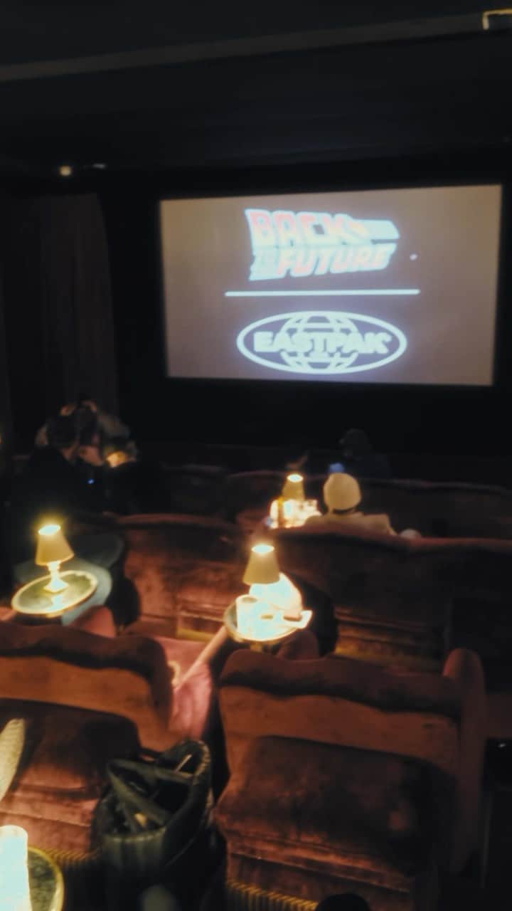 イーストパックのインスタグラム：「It was a Back to the Future movie night in Berlin, celebrating the launch of our Back to the Future x Eastpak collection.  #builttoresist #backtothefuturexeastpak」