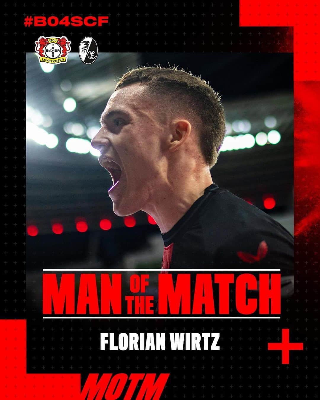 バイエル・レバークーゼンのインスタグラム：「🧙‍♂️🪄🫶 @flowirtz27 is your man of the match 🔙 #B04SCF!」