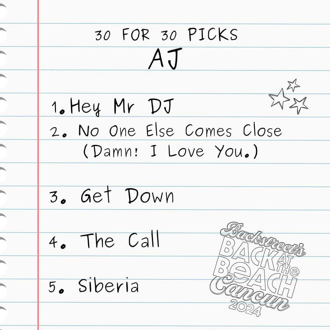 backstreetboysさんのインスタグラム写真 - (backstreetboysInstagram)「You didn’t think we’d let you have all the fun without us, did you? Here’s each of OUR top 5 picks for our 30 For 30 fan-voted setlist performance in Cancun! Only YOU will decide which picks make the list…  Voting is open to ALL package holders + attendees through November 13 at 11:59PM ET! Tickets & more info at the link in our bio.  See you on the beach! 🤫 #BSBAtTheBeach」10月31日 2時28分 - backstreetboys