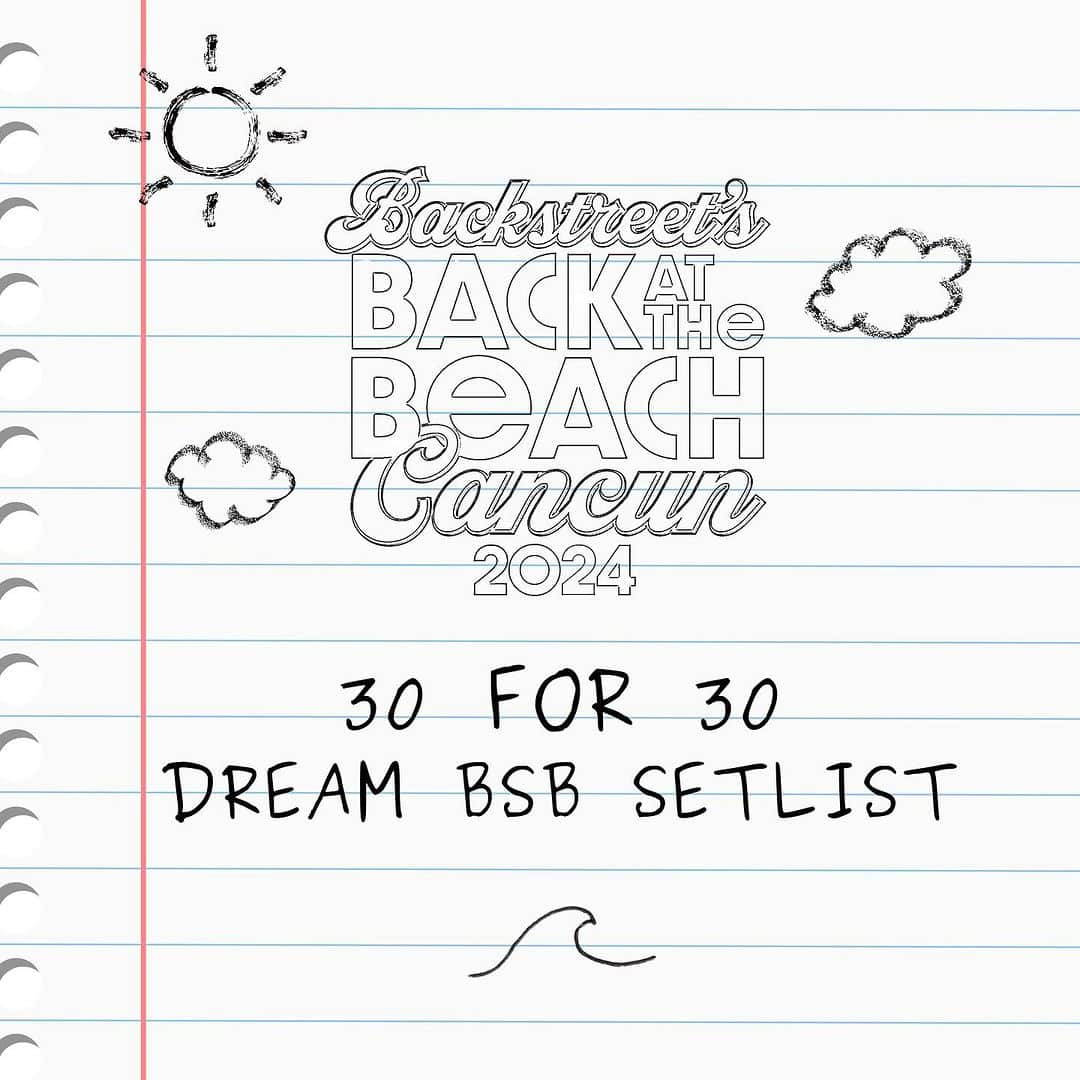 backstreetboysのインスタグラム：「You didn’t think we’d let you have all the fun without us, did you? Here’s each of OUR top 5 picks for our 30 For 30 fan-voted setlist performance in Cancun! Only YOU will decide which picks make the list…  Voting is open to ALL package holders + attendees through November 13 at 11:59PM ET! Tickets & more info at the link in our bio.  See you on the beach! 🤫 #BSBAtTheBeach」