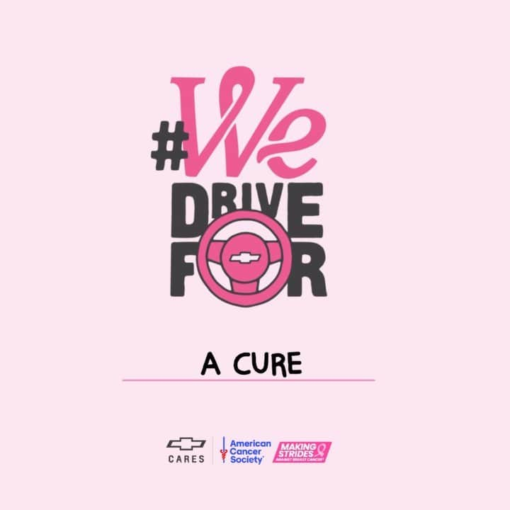 シボレーのインスタグラム：「Together, we can make strides toward a cure. This October, share a post or reshare our post to your story with #WeDriveFor and #Chevy will contribute $5 (up to $170,000) to the @americancancersociety.」