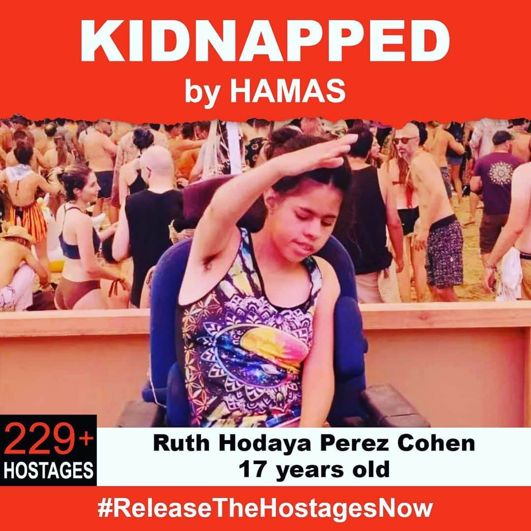 コンスタンス・ジマーさんのインスタグラム写真 - (コンスタンス・ジマーInstagram)「On October 7th, 17-year-old Ruth Hodaya Perez Cohen was brutally attacked while attending the Nova music and peace festival with her father when Hamas terrorists invaded Israel. While her father, Arik, was confirmed dead, Ruth is still missing. Ruth is one of over 229+ hostages being held captive in Gaza in unknown conditions for over three weeks. She should be home with her family.  Release Ruth now!  #ReleaseTheHostagesNow #NoHostageLeftBehind  To see photos of all of the hostages and to share a poster yourself, please visit @kidnappedfromisrael」10月31日 2時46分 - constancezimmer