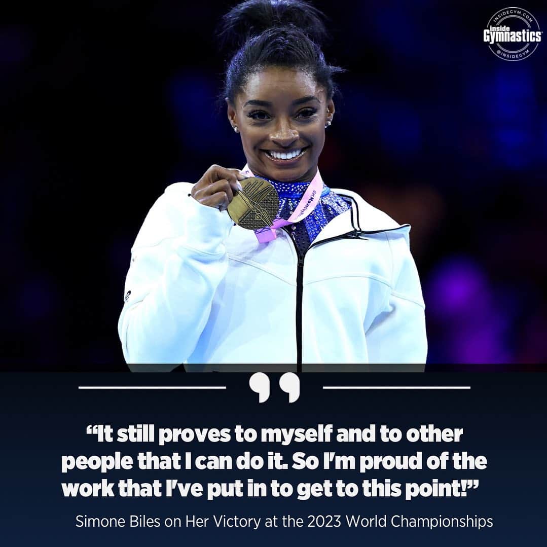 Inside Gymnasticsさんのインスタグラム写真 - (Inside GymnasticsInstagram)「🥇 It’s remarkable to think that Simone Biles earned her first World All-Around title in 2013 in Antwerp and her most recent in 2023, also in Antwerp! What a 10-year span! Still in awe!   Photo Ricardo Bufolin for Inside Gymnastics magazine  #gymnastics #simonebiles #athlete #champion」10月31日 2時59分 - insidegym