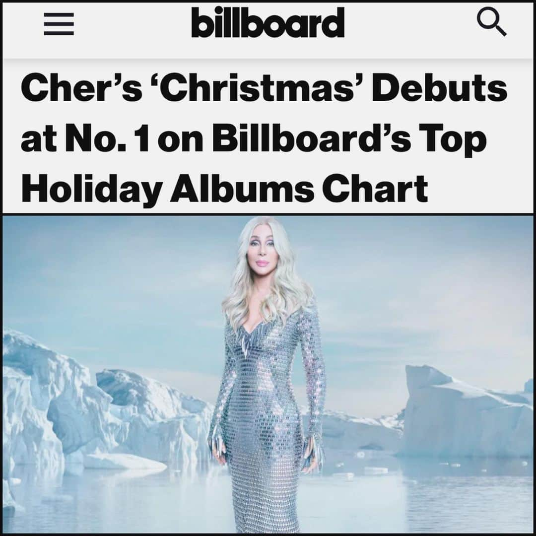 サラ・ハドソンのインスタグラム：「Christmas came early! 🙏🏻 @billboard @cher ❤️ SO excited for this record to continue to SLEIGH through the HOLIGAYS! And honored to have three songs on here with my “wrecking crew”…y’all really are a handful! 😏 oh and thanks @justintmoran for such a glamourous shout out in @papermagazine 🫶🏻 #DJPLAYACHRISTMASSONG 🎄」