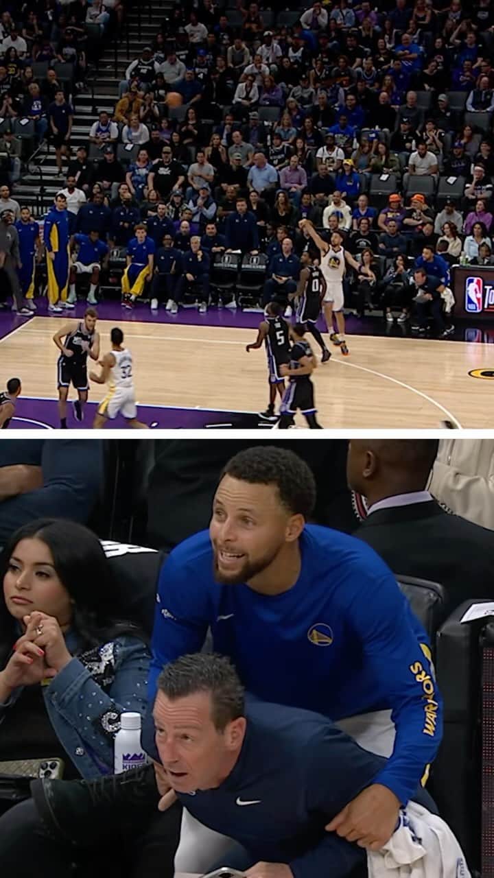 NBAのインスタグラム：「🗣️ @stephencurry30 enjoyed the @klaythompson transition triple! 🗣️  🆚: WARRIORS/PELICANS 🕗: 8:00pm/et 📺: NBA TV」