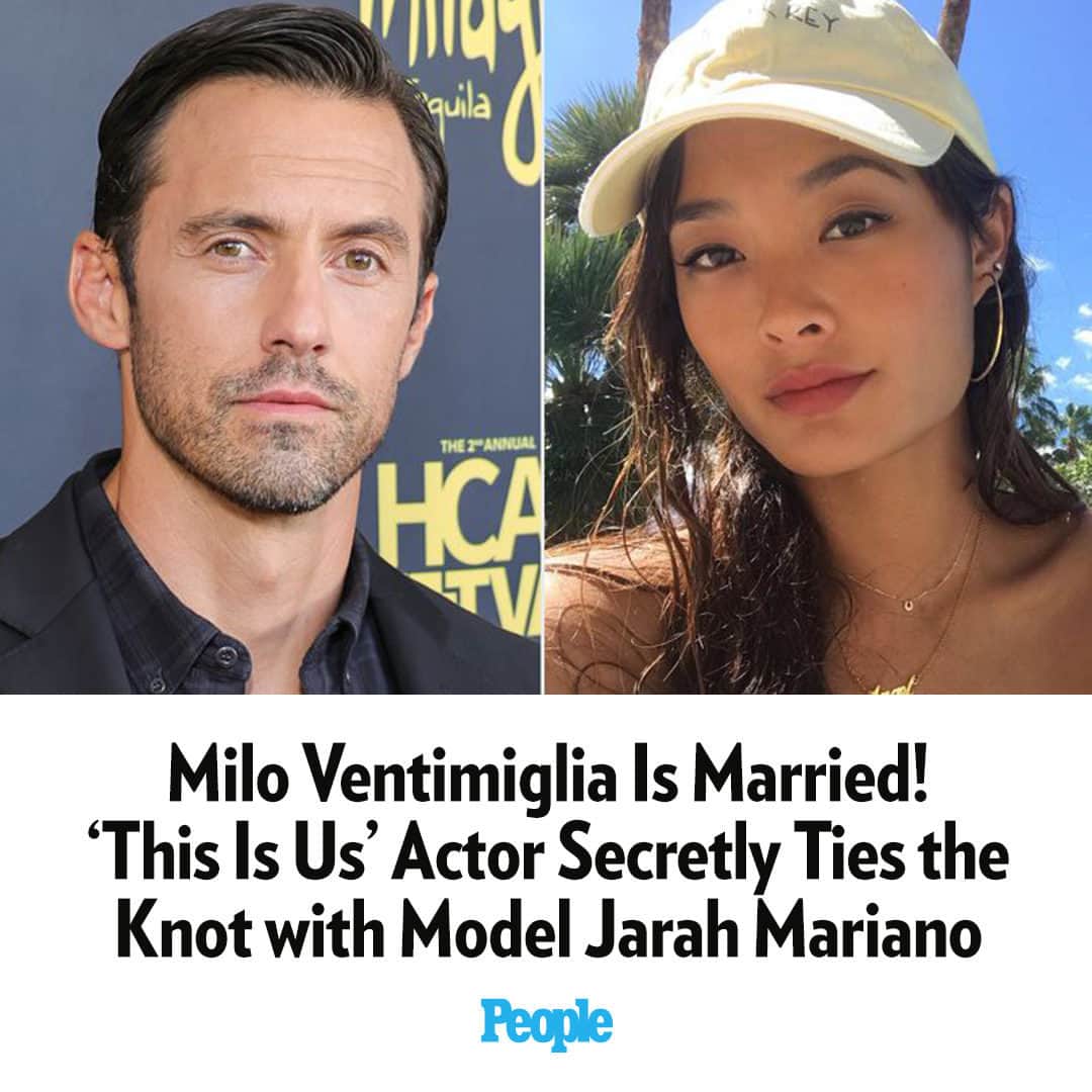 People Magazineさんのインスタグラム写真 - (People MagazineInstagram)「Milo Ventimiglia is a married man! 💍 The This Is Us alum secretly tied the knot with model girlfriend, Jarah Mariano, People can confirm.   Tap our bio link for details. | 📷: Matt Winkelmeyer/GA/Getty; Jarah Mariano/Instagram」10月31日 6時16分 - people