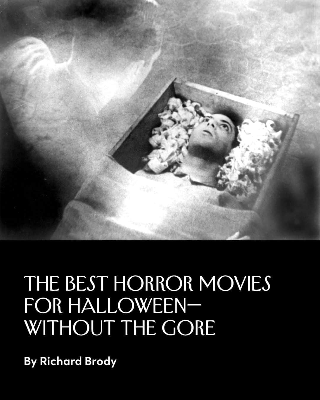The New Yorkerのインスタグラム：「Looking for a spooky-season watch that doesn’t make you feel repulsed? Richard Brody has some suggestions. See his recommendations for horror that doesn’t relish in gore at the link in our bio, including a terrifying religious film, perhaps the most radical Surrealist movie ever made, and a documentary about a childhood urban legend. Photograph from Everett.」