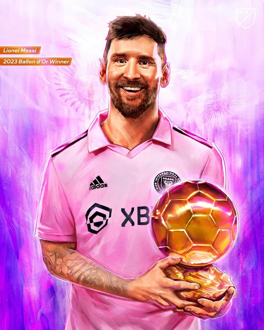Major League Soccerのインスタグラム：「Another honor for the greatest ever 🏆 @leomessi wins the 2023 Men’s Ballon d’Or!」