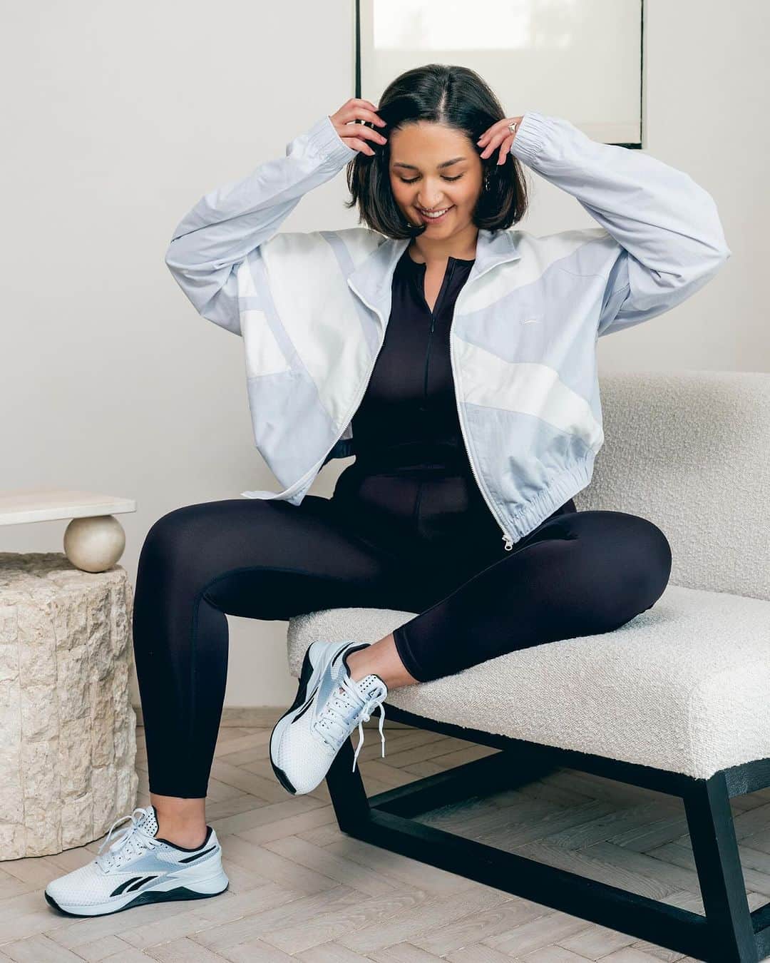 Reebokのインスタグラム：「A bodysuit that moves when you do. Part of the LuxShop, featuring technology to keep you dry and feeling confident for post workout moves.」