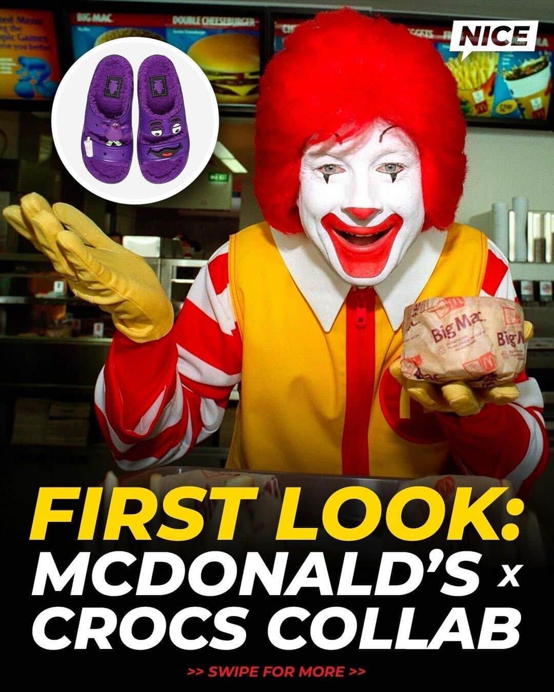 Nice Kicksのインスタグラム：「@McDonalds and Crocs have a new 4-count collab on the way. Y’all lovin’ it? 👀🍔🍟  📸: @bri.kayy (h/t @doogielish)」