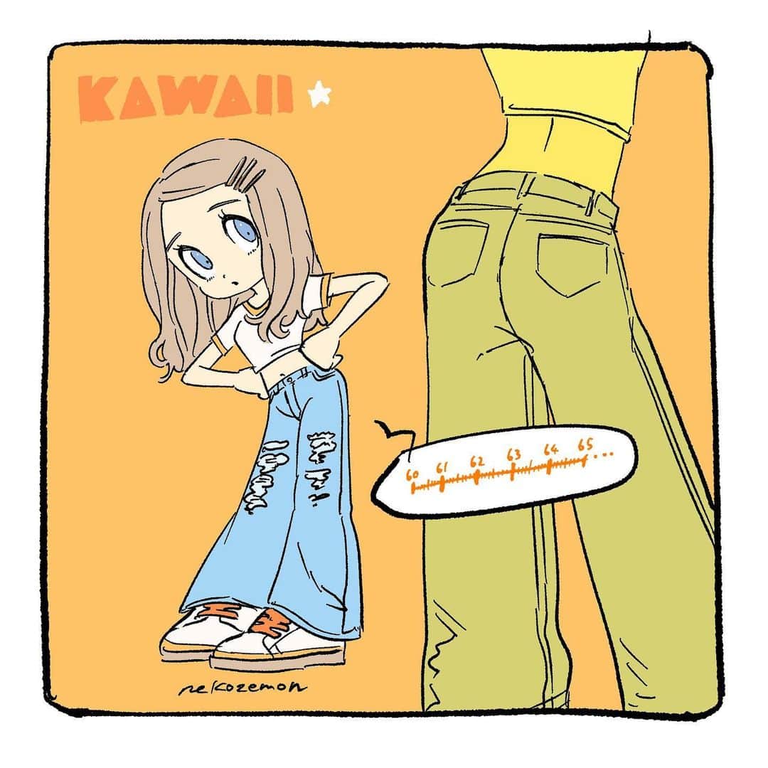 ねこぜもんのインスタグラム：「KAWAII計画  #Illustrator #illustration #art #イラスト #イラストレーター #絵」