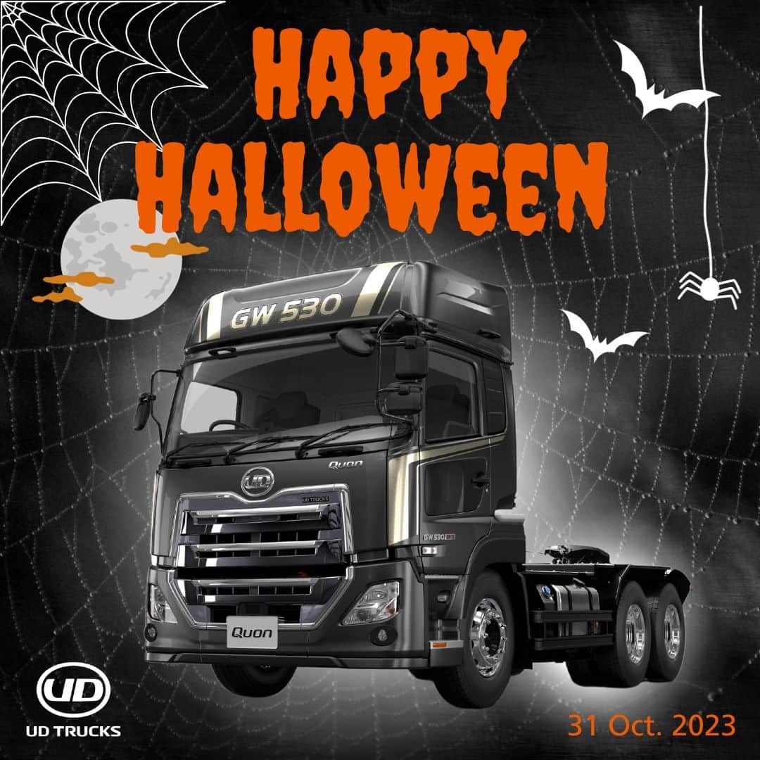 ＵＤトラックスのインスタグラム：「Happy Halloween from UD Trucks!  #udtrucks #udトラックス #quon #quongw #クオンGW #クオン #halloween #truck #トラック #tructor #トラクタ」