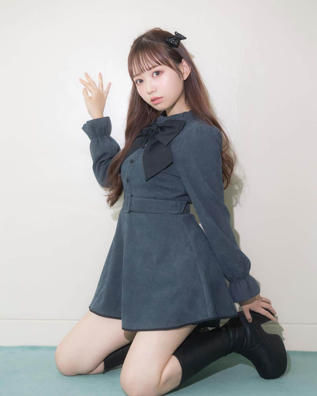 evelyn わかかっ コーデュロイリボンロンパース