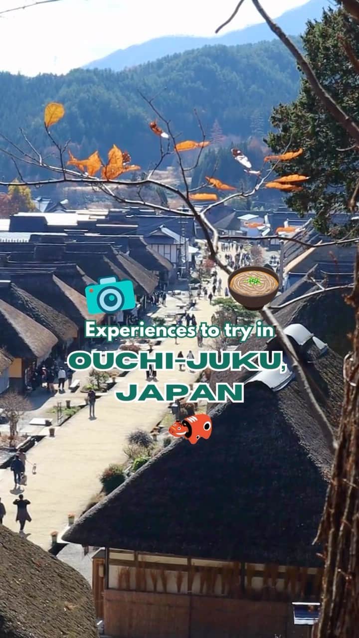 Rediscover Fukushimaのインスタグラム：「Ouchi-juku is an isolated village in the Aizu area of Western Fukushima, and one of the most popular destinations in the prefecture!👘  Now is the perfect time to enjoy the autumn foliage in Ouchi-juku!🍁  To make the most of your visit, we recommend…  Dressing up in a kimono and strolling the quaint streets of the town - it will seem like you have traveled in time! (both male and female kimonos are available)  Making your own soba noodles and eat them at the Ouchi-juku soba dojo! (The specialty of Ouchi-juku are the ‘negi soba’, buckwheat noodles eaten with a spring onion)  Climbing to the viewpoint and take an iconic photo of the town’s main road!  Staying the night there at a traditional ‘ryokan’ (Japanese inn)!  How do you plan to enjoy Ouchi-juku during your next visit? Let us know in the comments, and don’t forget to save this reel for your next visit!  #visitfukushima #fukushima #ouchijuku #meaningfultravel #tohokutravel #tohokutourism #sobanoodles #japanesefood #japanesesoba #negisoba #aizu #sobamaking #experiencesinjapan #kimono #kimonoexperience #japantravel #japantrip #visitjapanjp #visitjapanus #visitjapantw #visitjapanes #beautifulplaces #traditionaljapan」
