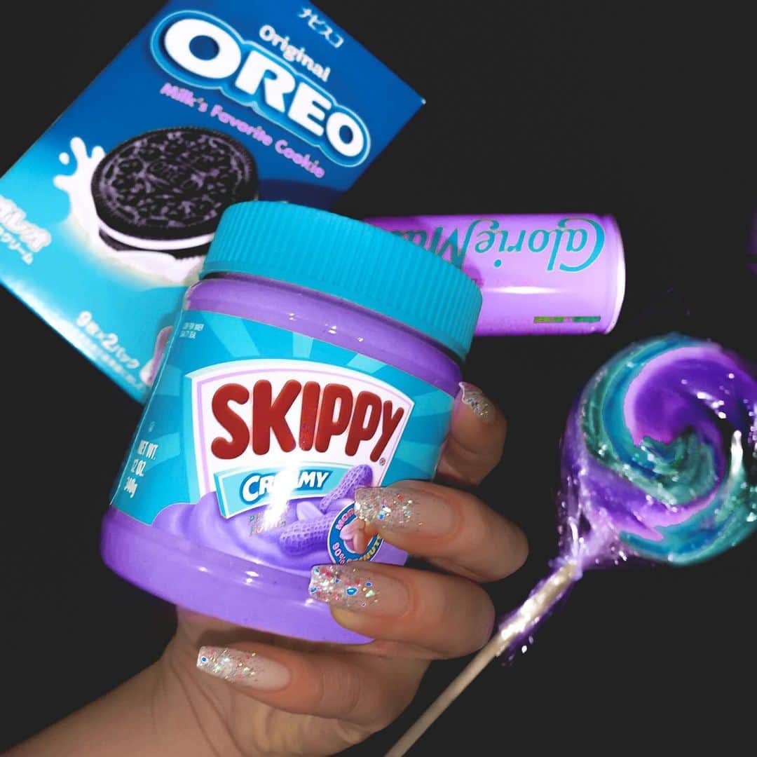 KASUMIのインスタグラム：「🩵💙💜🍭」