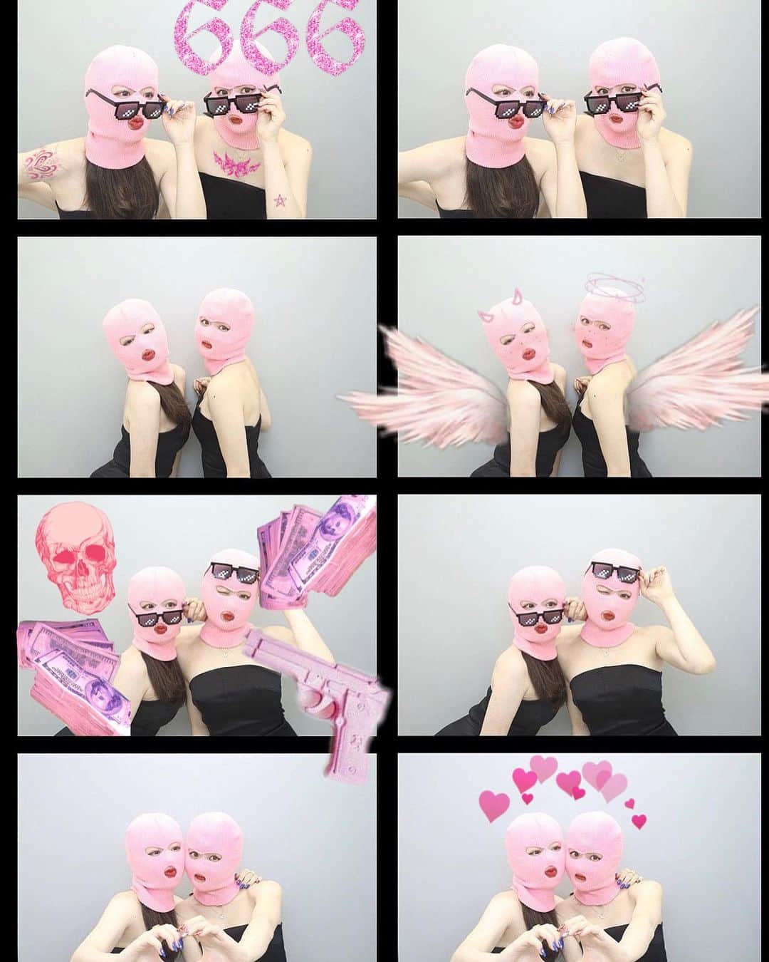 蘂のインスタグラム：「💖💖💖 pink GANG 💖💖💖 #ハロウィン #ハロウィンコスプレ」