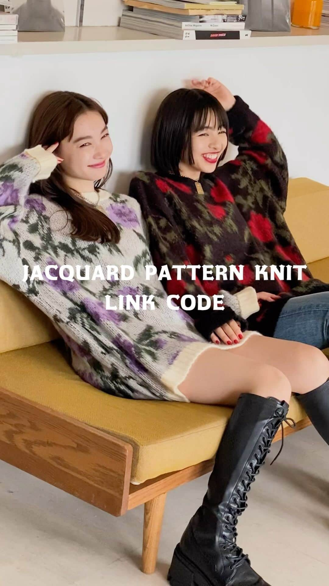 jouetieのインスタグラム：「この冬はジャカードパターンニット🧶 一枚でチュニックワンピでも着られます♡  寒くなってきた今がチャンス👀  #jouetie #jouetieコーデ #ジュエティ #ニット #ニットコーデ #冬コーデ #ストリートコーデ #ストリート系女子 #ニットワンピース #お出かけコーデ」