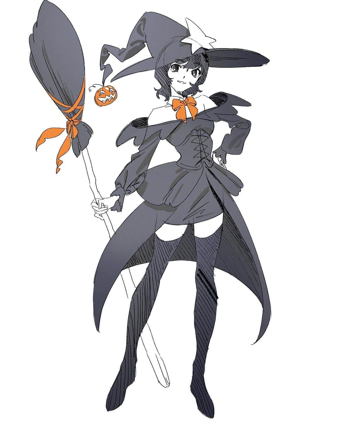 刈谷仁美のインスタグラム：「ちまちまやってた仕事が終わった。ハッピーハロウィンらくがき〜🎃」