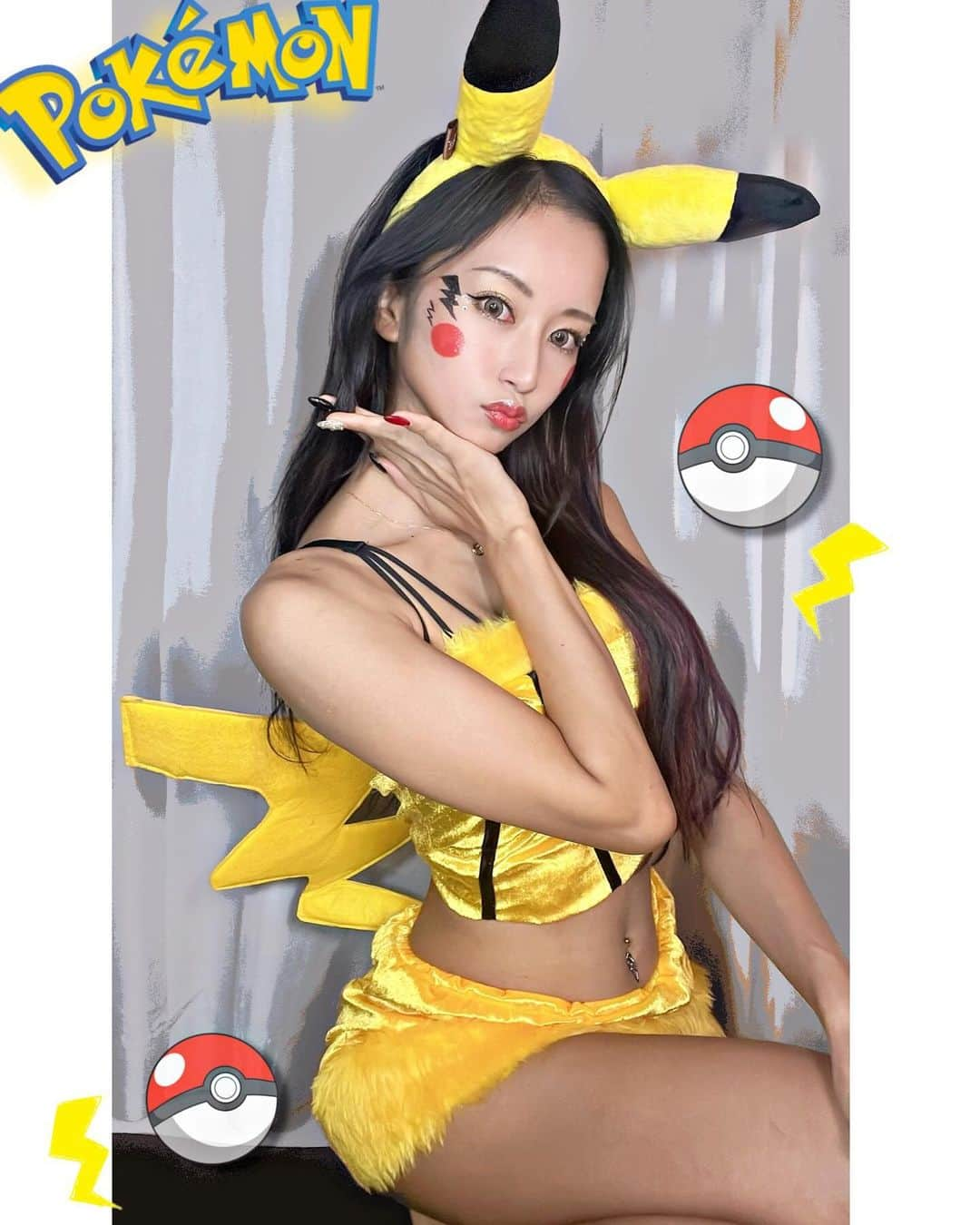 だふちゃん 。のインスタグラム：「⚡️ ⚡️  happy Halloween🎃  #ポケモン #ピカチュウ #コスプレ #pokemon #pikachu #halloween」