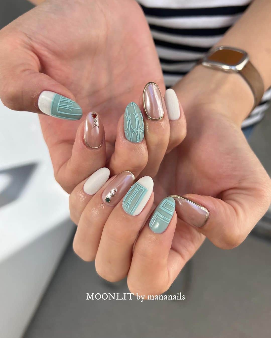 mananailsのインスタグラム：「🇬🇷  ミコノスのドアからインスパイア♡  ☾120minオフ込み」