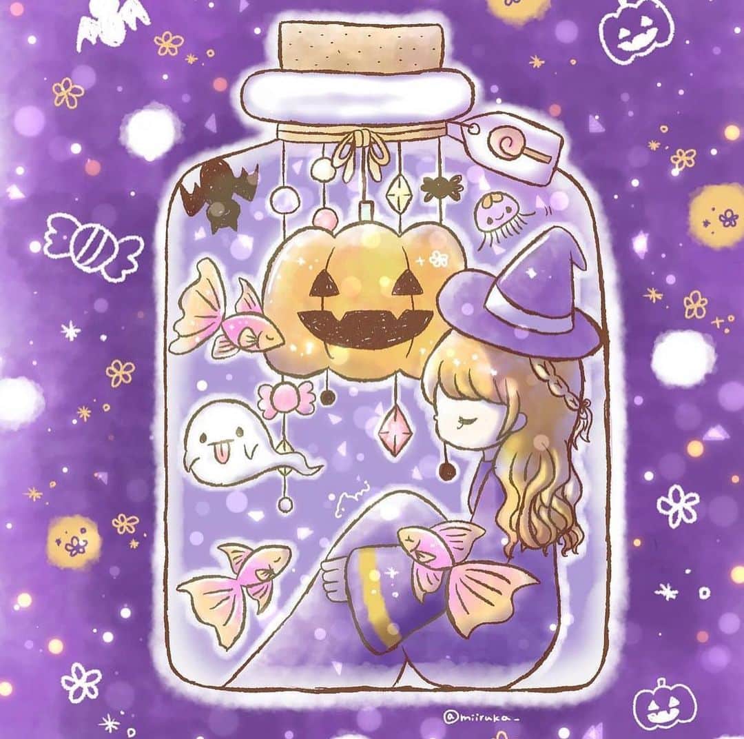 みいるかのインスタグラム：「happy Halloween🎃 ※今年描くの忘れたので過去絵です🙇‍♀️  #ゆるいるか　#マカロン　#ゆるいイラスト  #ゆるいるか  #dolphin #イルカ #フリーアイコン #みいるかのフリーアイコン   #イラスト #おえかき #イラスタグラム # #ゆるいイラスト　#ゆるふわイラスト #かわいいイラスト  #illustration #art  #kawaii #일러스트」