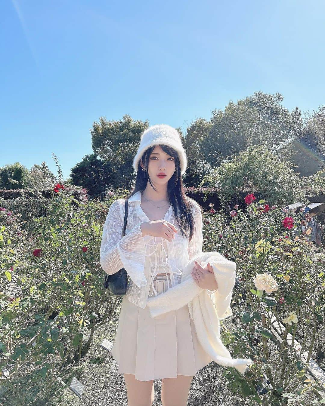 れみぱんのインスタグラム：「秋薔薇は開花が遅れていました🥀 でも綺麗でいい匂い🥀」