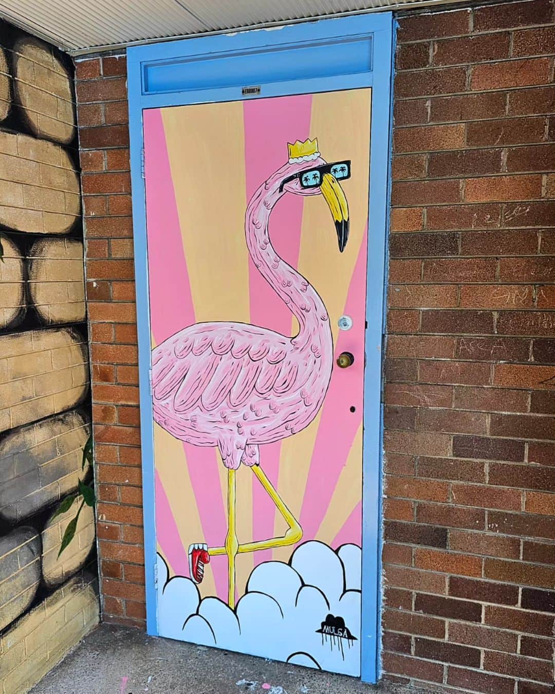 MULGAさんのインスタグラム写真 - (MULGAInstagram)「I've been painting heaps of doors and murals at schools lately 🚪🚪🚪⁣ ⁣ These are all the doors from my recent door painting project at Malabar Public School 🐨🦩🐯🦒🦍🐸🦈⁣ ⁣ Big thanks to Kristy and the crew at Malabar Public School for getting me back for more art making. ⁣ ⁣ Hit my up for a no obligation quote for some Mulga paint action at your school⁣ 🎨😎🎨」10月31日 13時46分 - mulgatheartist