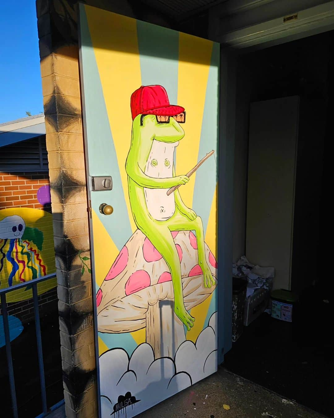 MULGAさんのインスタグラム写真 - (MULGAInstagram)「I've been painting heaps of doors and murals at schools lately 🚪🚪🚪⁣ ⁣ These are all the doors from my recent door painting project at Malabar Public School 🐨🦩🐯🦒🦍🐸🦈⁣ ⁣ Big thanks to Kristy and the crew at Malabar Public School for getting me back for more art making. ⁣ ⁣ Hit my up for a no obligation quote for some Mulga paint action at your school⁣ 🎨😎🎨」10月31日 13時46分 - mulgatheartist