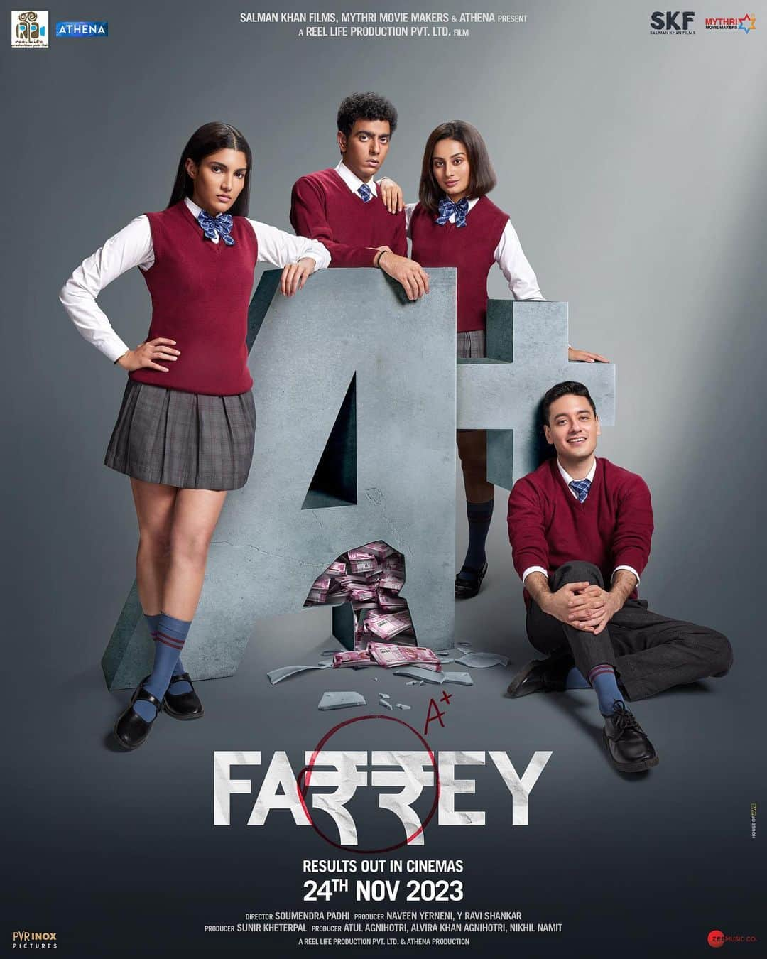 サルマン・カーンのインスタグラム：「#Farrey trailer out tomorrow, results out on November 24th  @soumendra_padhi @alizehagnihotri @isahilmehta @zeynshaw @prasanna_bisht @ronitboseroy @juuhithesoniibabbar @yerneninaveen @atulreellife @nikhilnamit @sunirkheterpal @skfilmsofficial @mythriofficial @reellifeproduction @athenaenm @zeemusiccompany @castingchhabra @mukeshchhabracc @pvrpictures」