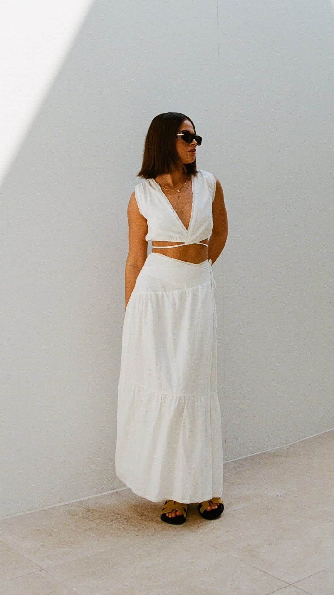 のインスタグラム：「The set we are all talking about 🫶🏽 Jadey Top + Skirt is ready for you to shop! #sabo」