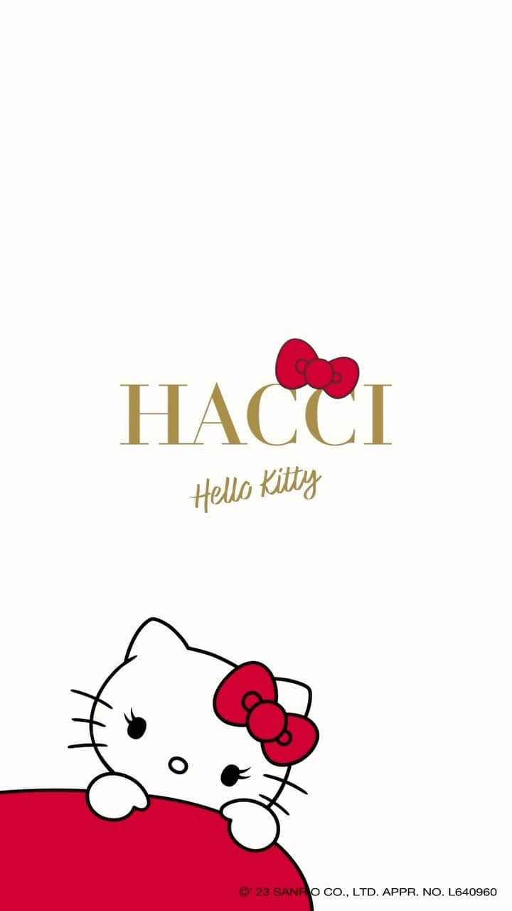 HACCI officialのインスタグラム：「皆さんお待たせしました🎉 ついに明日11/1(水)から全国数量限定で国内直営店& 公式ECサイトにて発売が開始するHELLO KITTY × HACCIのコラボレーション❤️  普段では絶対に見られないキティとHACCIの世界観を是非お楽しみ下さい✨  #HACCI #hellokitty #ハローキティ  #HELLOKITTYxHACCI #ハローキティコラボ」