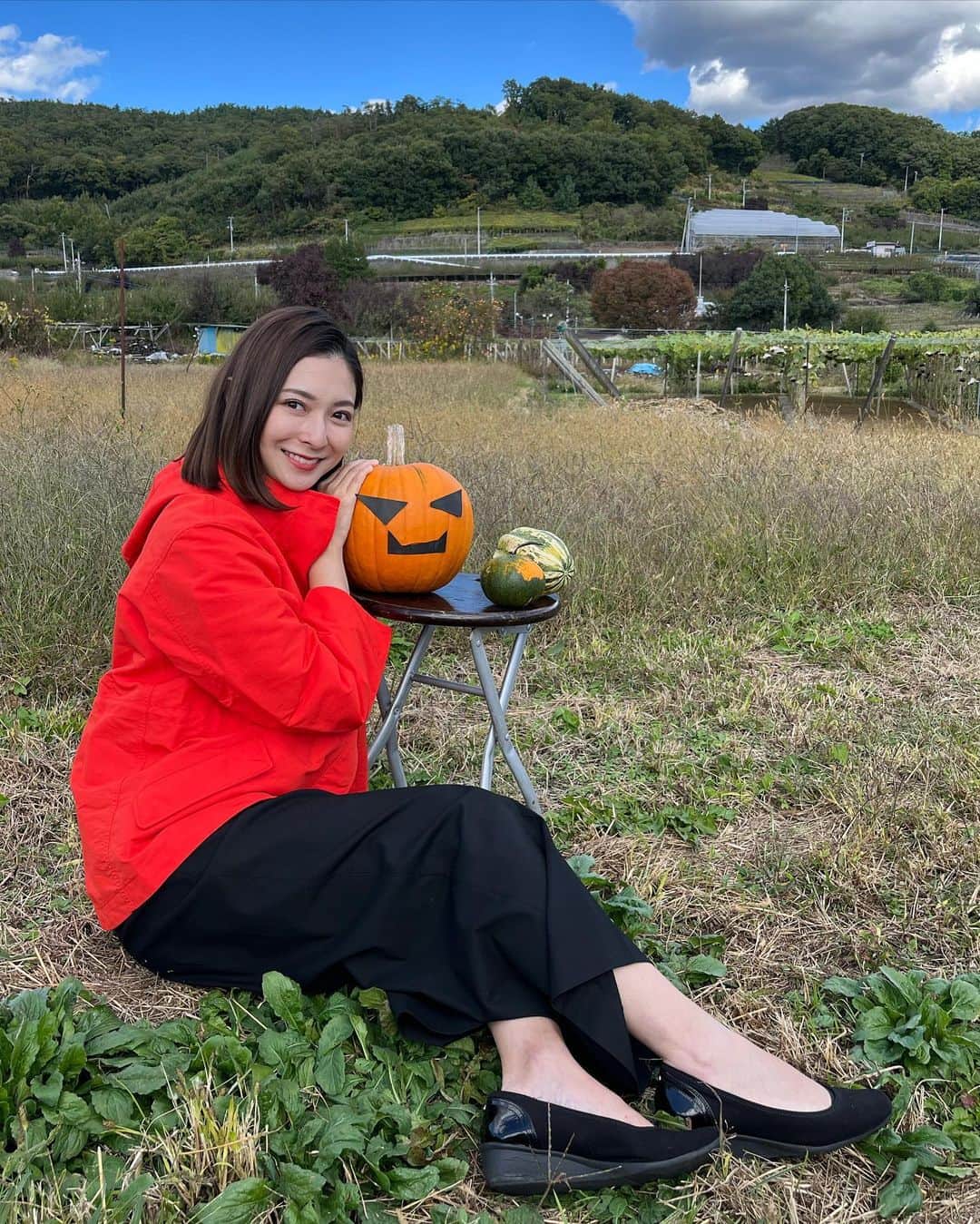 住田紗里のインスタグラム：「グッド！モーニングの「あら、いーな」で「天空かぼちゃ」を取材しました🎃 ペーストにしても、スープにしても、パンに塗っても、自然の甘みがとてもおいしかったです。  #グッドモーニング#あらいーな #天空かぼちゃ#かぼちゃ#pumpkin」