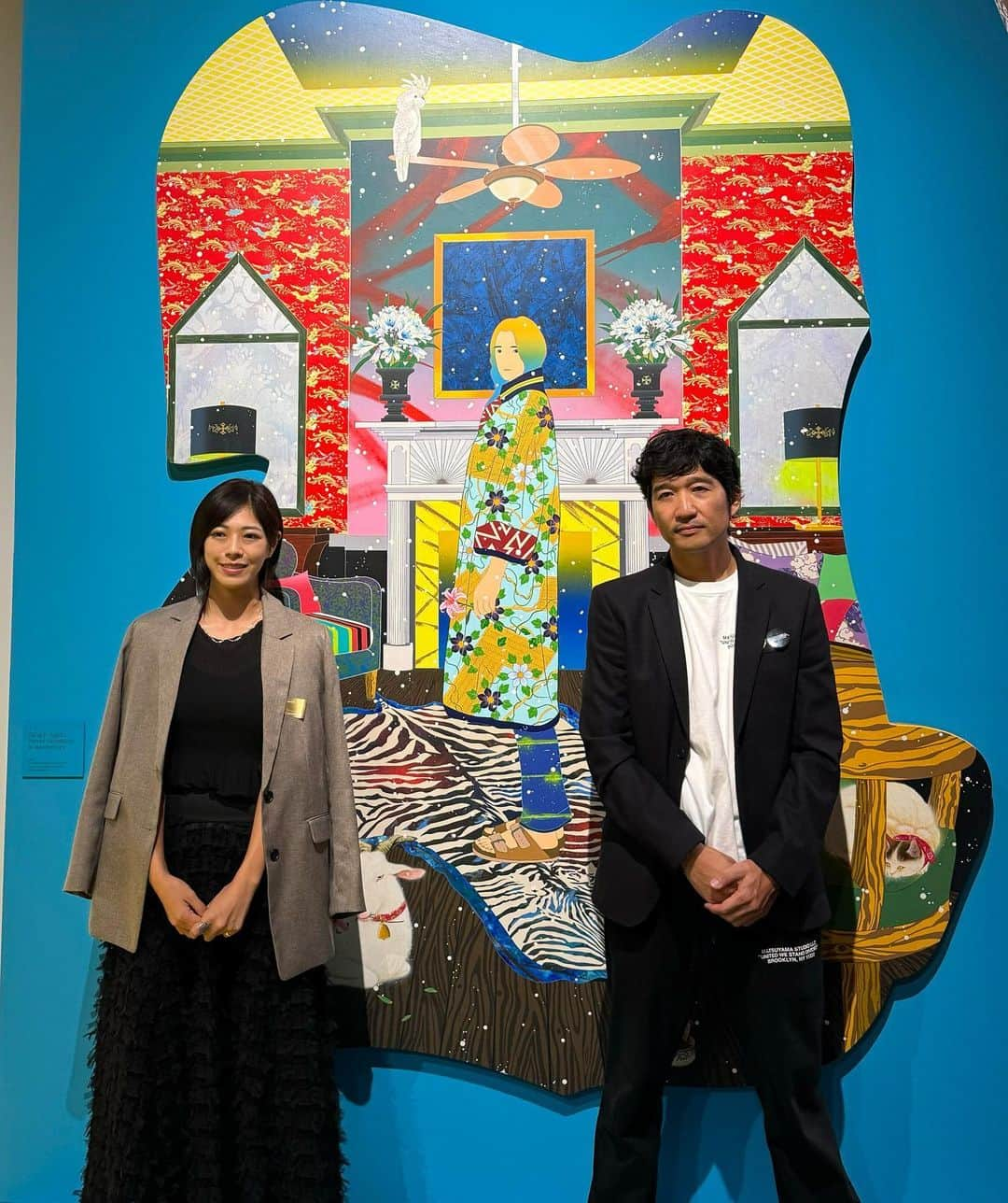 わちみなみさんのインスタグラム写真 - (わちみなみInstagram)「松山智一展　雪月花のとき　へ😊 @tomokazumatsuyama   各国の伝統的な美術や無数のカルチャーが混ざり合って、時間軸も時空もわからないような、、、 神が創った世界を受け入れるような 不思議な体験ができました😊🙏✨  開催場所の弘前れんが倉庫美術館は　@hirosaki_moca  田根剛氏が築百年のレンガ倉庫を改築した美術館であり一度は訪れてみたいと思っていたのです。  📍青森　弘前　 2023年10月27日〜 2024年3月17日 で開催🍁  #松山智一 #弘前れんが倉庫美術館」10月31日 18時26分 - wacchime