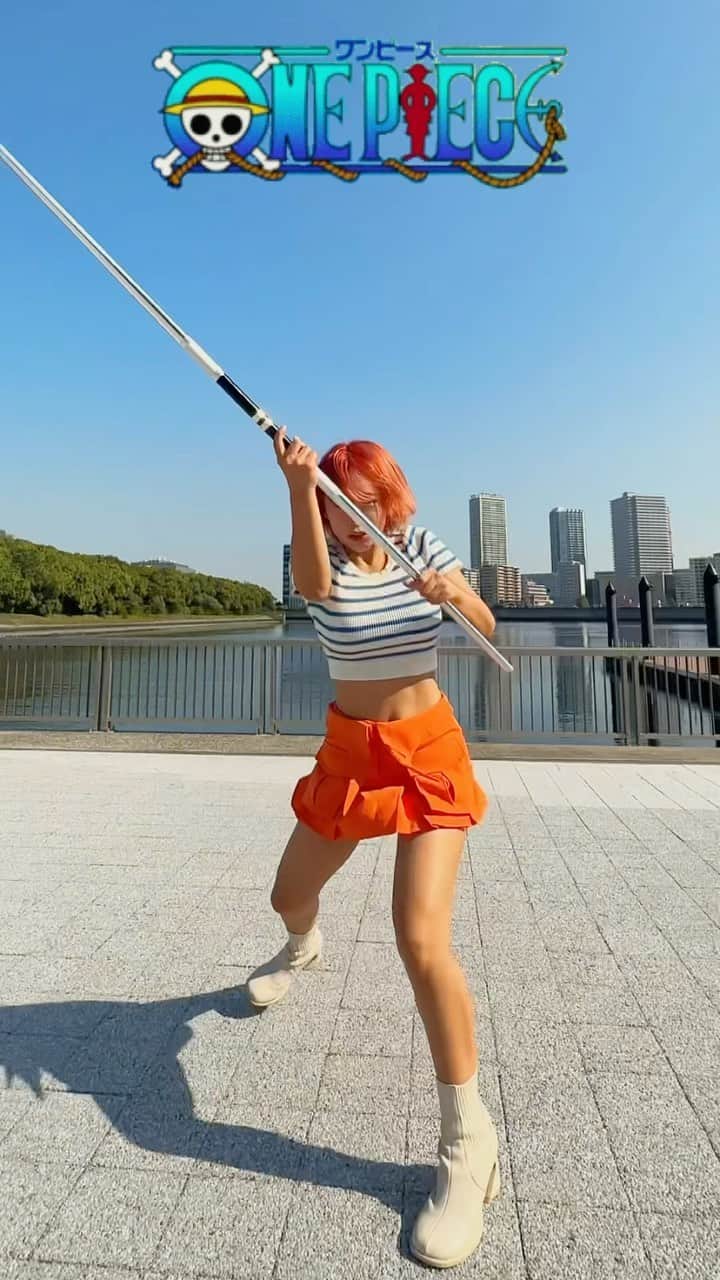 田辺莉咲子のインスタグラム：「Happy halloween👻💕 Today I am Nami from two years ago.🍊🏝️  #halloween #onepiece #nami #アクション  #ワンピース　#ナミ　#コスプレ」