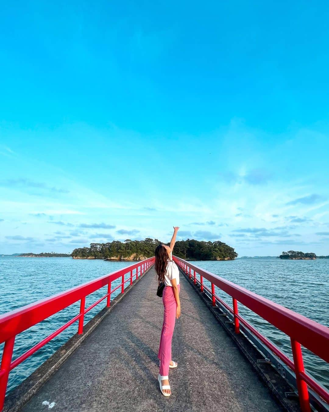 駄原杏里沙さんのインスタグラム写真 - (駄原杏里沙Instagram)「📍 渡月橋 155mの長さがある端🤍  空を見上げながら脳みそ空っぽの ままお散歩🐾  日々目の前のことに いっぱいになったり 大きな夢、目標をかかげるとき ワクワク+大きな不安がつきもの🤍  頑張ってるのに 自分を褒めれなかったり 認めてあげれなかったり 気分が落ち込んでる時は  苦しい時こそ前を見よう 後は振り向かない  悲しい時は横を見よう 支えてくれる人がまわりにいるから  辛い時は空を見よう これからの可能性を信じるために  上手く行ってる時は足元をみよう 油断して転ばないように  この言葉を私は思い出す💭 考え方しだいで人生はうまくいく  わたしもまだまだ成長の途中💗 成長したい同士で いい所を伸ばして助け合う 仲間を作っていきたい💗💗  #仙台#仙台観光 #渡月橋  #フリーランス#フリーランス女子  #人生は夢だらけ#人生一度きり」10月31日 19時11分 - arisadahara_bl8m