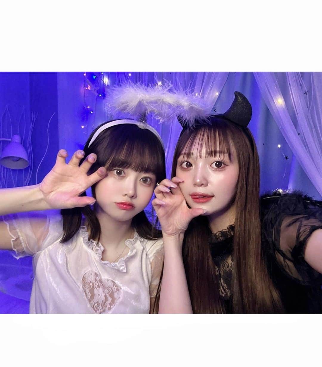 山崎美優（みゆ）さんのインスタグラム写真 - (山崎美優（みゆ）Instagram)「ハッピーハロウィン👻🩷  今年はちせみゆで仮装した⭐︎  #ハロウィン」10月31日 19時14分 - miyu_911_m