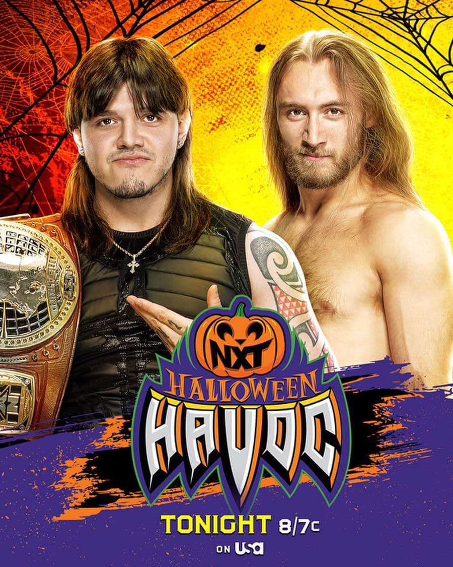 WWEさんのインスタグラム写真 - (WWEInstagram)「TONIGHT on Night Two of #WWENXT #HalloweenHavoc 🎃  🏆 @unbesiegbar_dragunov vs. @carmelo_wwe - NXT Championship 🌎 @dominik_35 vs. @wwefrazer - NXT North American Championship 👊 @bronbreakkerwwe vs. @mrstonewwe  😱 Tables, Ladders and SCARES Match 🤝 @chelseaagreen & @pipernivenwwe vs. @theahail_wwe & @jacyjaynewwe - WWE Women’s Tag Team Championship 👀 @kelani_wwe vs. @lolavicewwe - NXT Women’s Breakout Tournament Finals 😠 @tiffanywwe vs. @fallon_wwe  📺 8/7c @usanetwork」11月1日 6時13分 - wwe